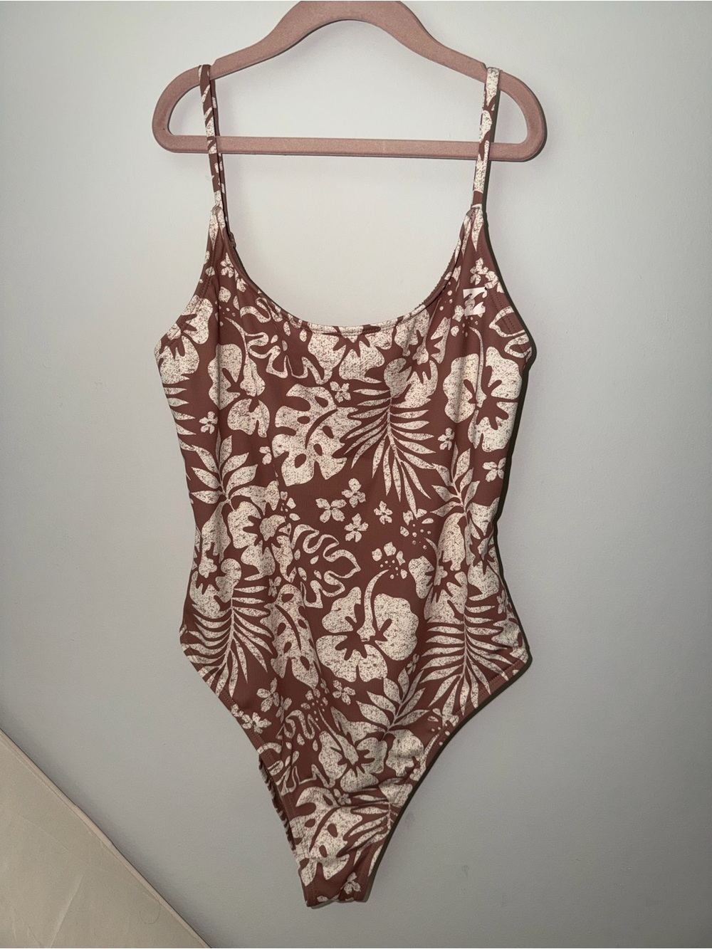 Billabong Brown & Cream Floral One-Piece Swimsuit